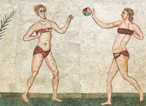 Mosaic from Villa Casale, Piazza Armerina, Sicily, 3rd century. Image from Greek and Roman Mosaics, 